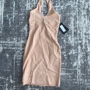 Underbust detail Halterneck bodycon dress
